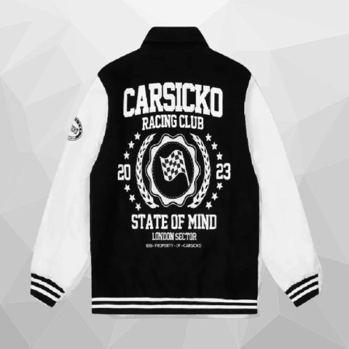 Black Carsicko Racing Club Varsity Jacket