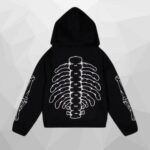 Black Carsicko Skelly Zip-Up Hoodie