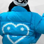 Buy the Unisex Blue Carsicko Logo Puffer Jacket