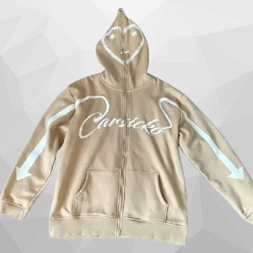 Carsicko Brown Zip-Up Hoodie