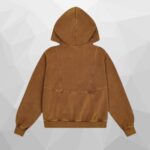 Carsicko Cyber Pullover Hoodie in Washed Brown and Pink Wine