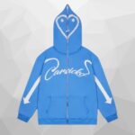 Carsicko Love Spread Blue Zip-Up Hoodie