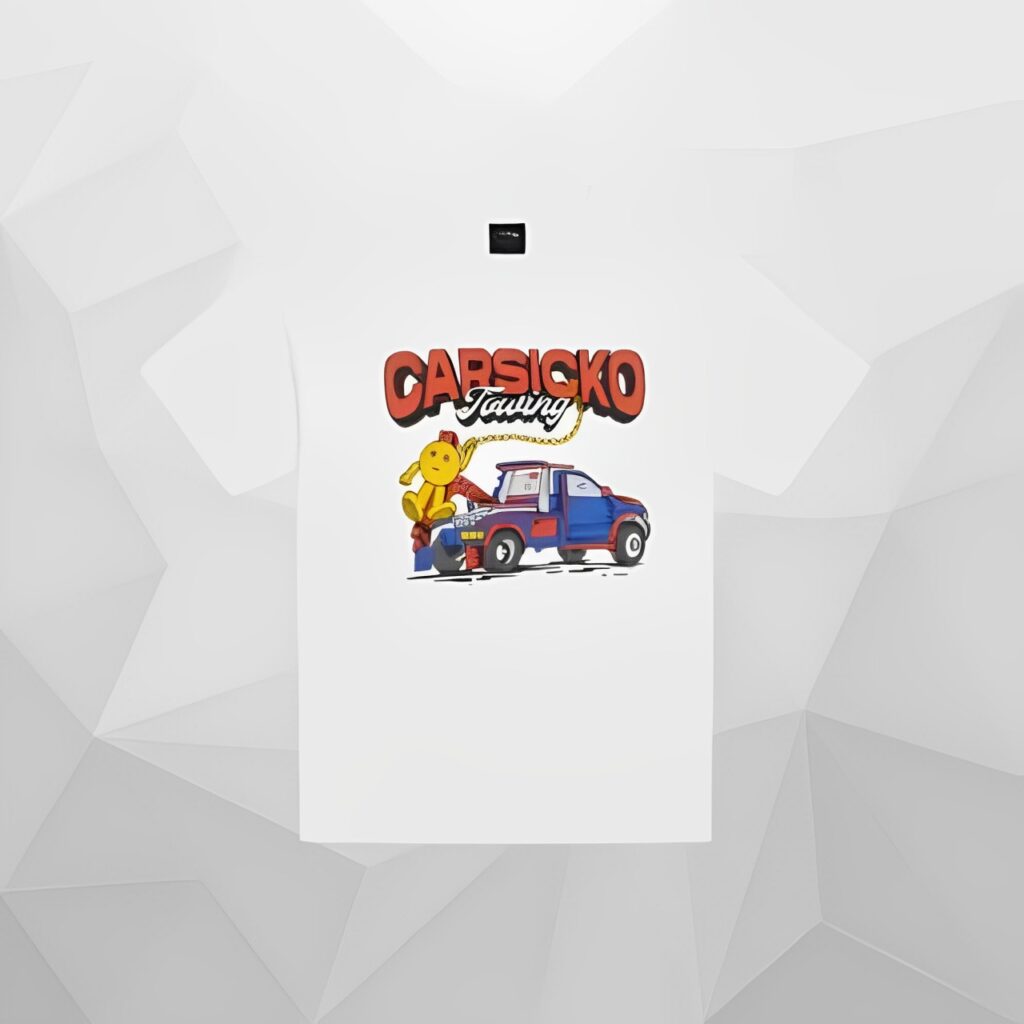 White Carsicko Towing Graphic T-Shirt